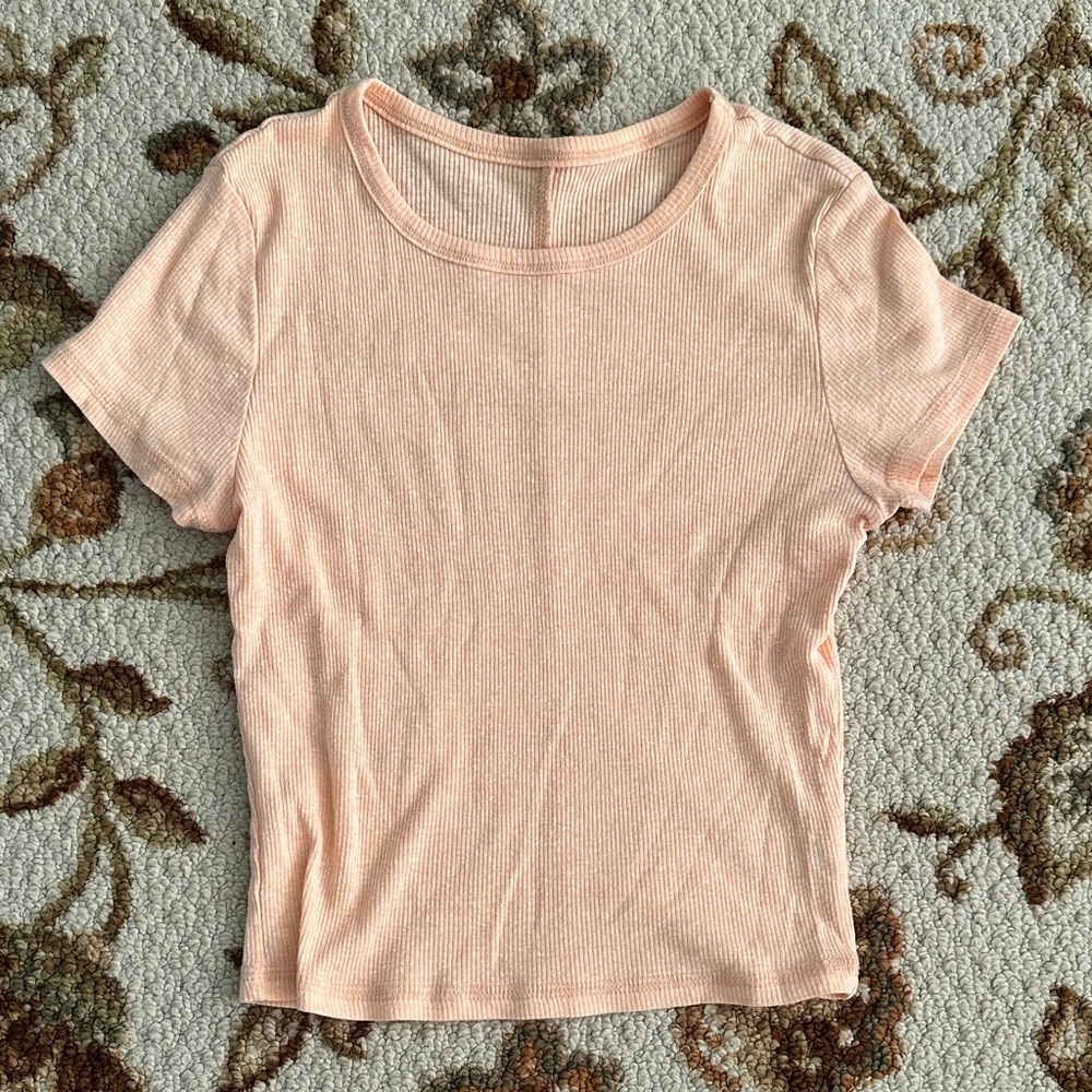 PacSun Me to We Peach Ribbed Women's Top